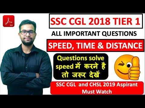 TIME, SPEED and DISTANCE Top Questions for SSC CGL 2019