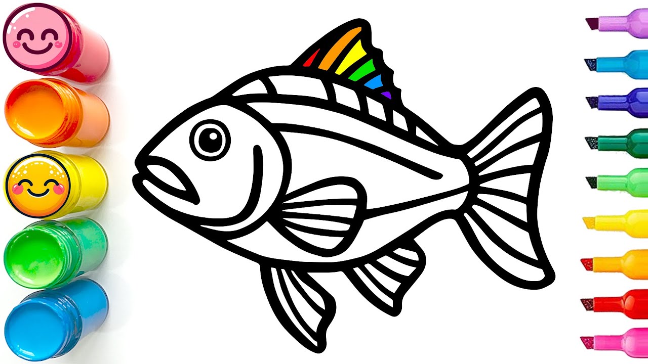How to Draw a Colorful Fish | Easy Step by Step Tutorial