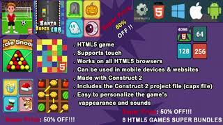 8 HTML5 GAMES SUPER BUNDLES (CAPX), a suite of 8 beautiful games, with excellent graphics and great