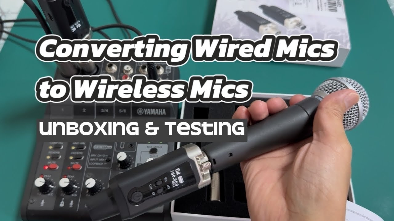 Converting wired mics to wireless mics | Unboxing & Testing - YouTube