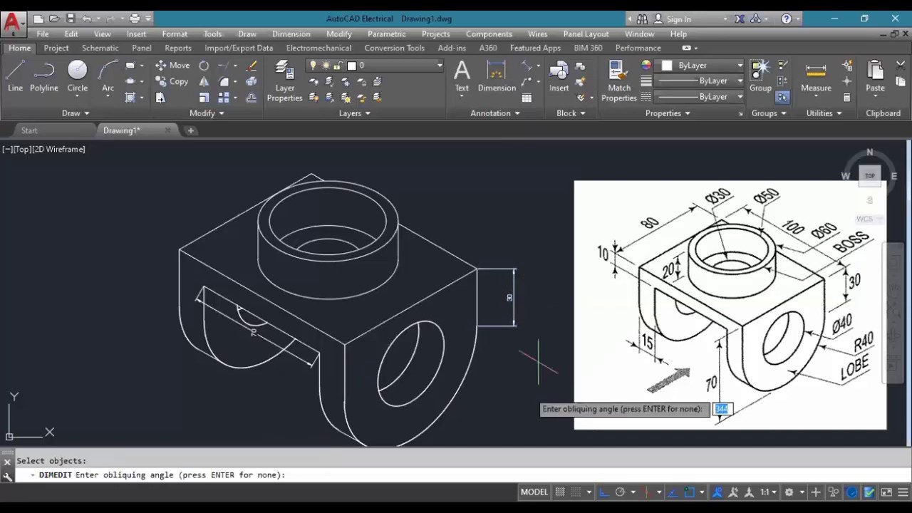 isometric drawing autocad 2012