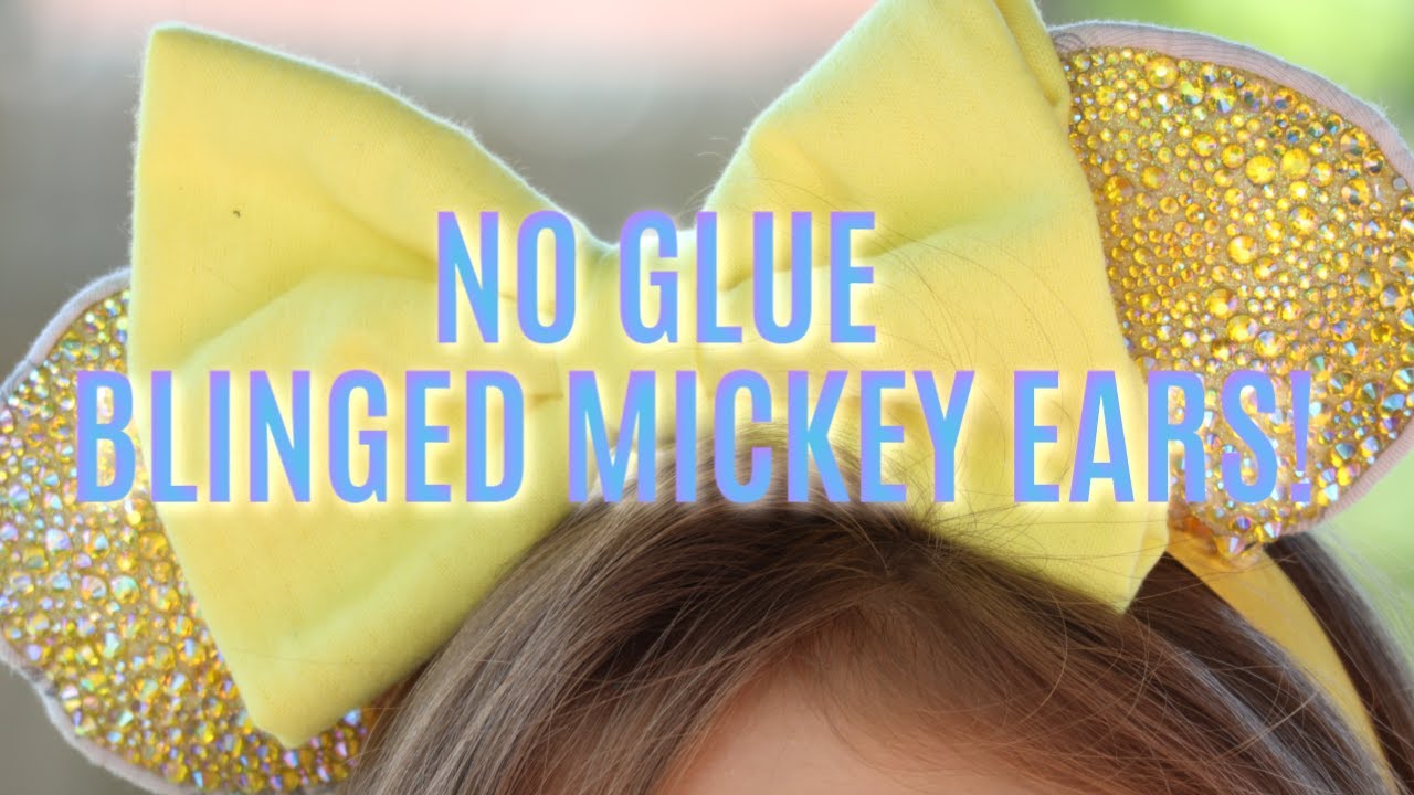DIY NO GLUE Blinged Mickey Mouse Ears