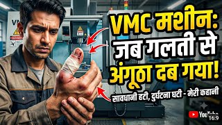 VMC मशीन में जब गलती से अंगूठा दब गया! 😨 | VMC Machine Accident Case Study#viral #trending 