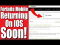 Fortnite is COMING BACK to IOS! EXCITING NEWS!