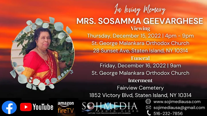 FUNERAL | MRS. SOSAMMA GEEVARGHESE