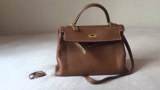 Hermes Kelly Relax Handbag Gold 50cm ○ Labellov ○ Buy and Sell