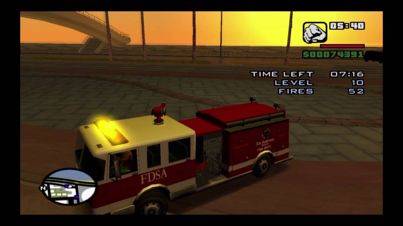 Gta San Andreas fire truck mission 1-12 - YouTube