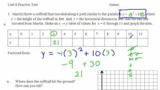 Ch 8 Practice Test Problem 1 - Table and Graph Wealth