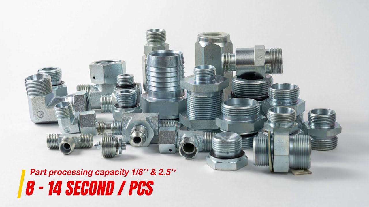 CNC Transfer Machine Processing High Pressure Forged Hydraulic Fittings ...