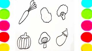 Vegetables Drawing, Painting & Coloring For Kids And Toddlers Child Art