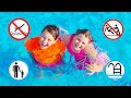 Adriana and Ali - the most important safety rules in the pool for children 육아 팁 및 재미있는 가족 순간