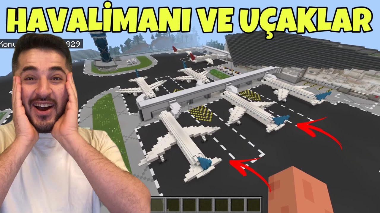 HAVALİMANI VE UÇAKLAR AMA MOD SERBEST! -MINECRAFT