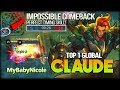 300 IQ Impossible Comeback! Perfect Skill Timing. MyBabyNicole Top 1 Global Claude - Mobile Legends