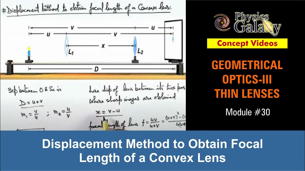 Class 12 Physics | Thin Lenses | #30 Displacement Method to Obtain Focal Length of a Convex Lens