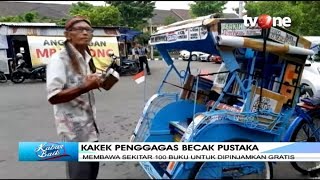 Semangat 'Muda' Kakek Penggagas Becak Pustaka