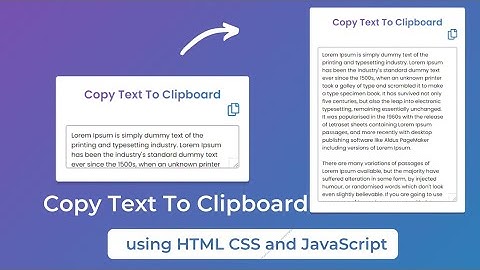 Copy Text to Clipboard using HTML CSS and JavaScript