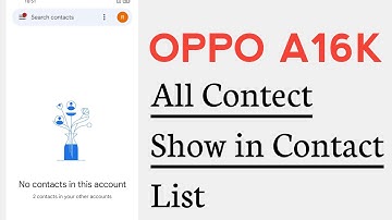 OPPO A16k All Contacts Show in Contact List
