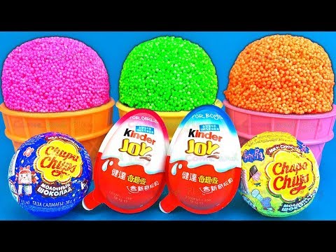Play Foam Ice Cream Cups Surprise with Chupa Chups and Kinder Joy