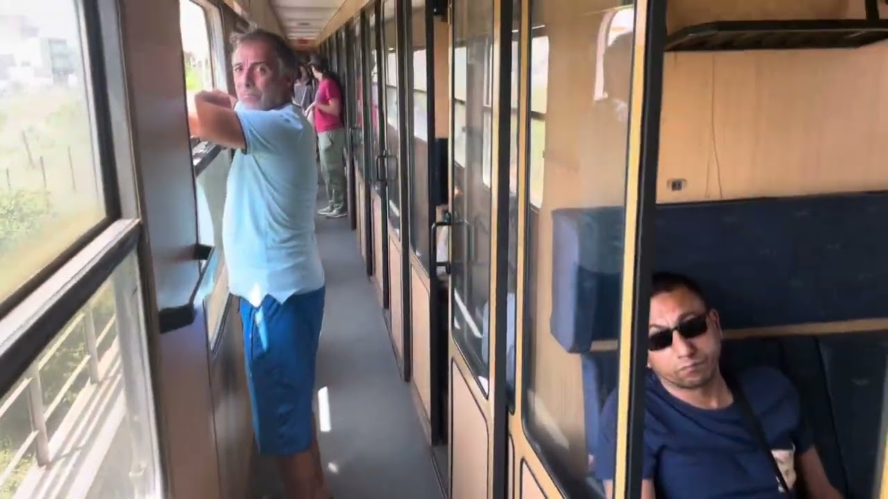 Taking a train from Sofia to Burgas in Bulgaria.