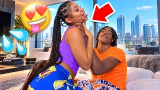 CASUALLY GRABBING MY GIRLFRIENDS NECK😩TO GET HER REACTION!..