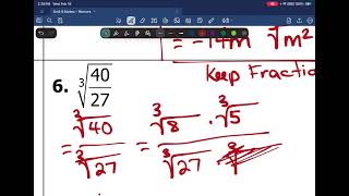 Algebra 2 - Unit 5 - Lesson 3 - Dividing Radicals Video 1/2