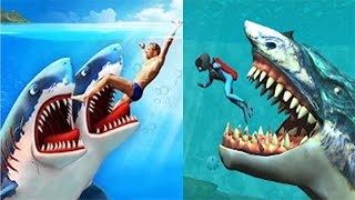 Double Head Shark Attack VS Whale Shark Simulator - ALL SHARKS & DRAGONS UNLOCKED | Android Gameplay screenshot 4