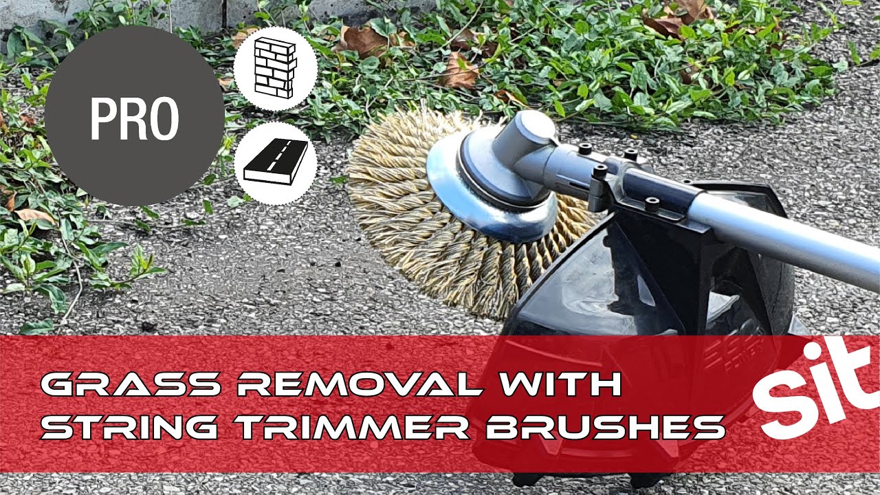 string trimmer brush for asphalt cleaning