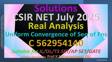 CSIR NET juli 2025 | Uniforme convergentie van de seq van Fns | C 562954140 | Oplossing besproken...