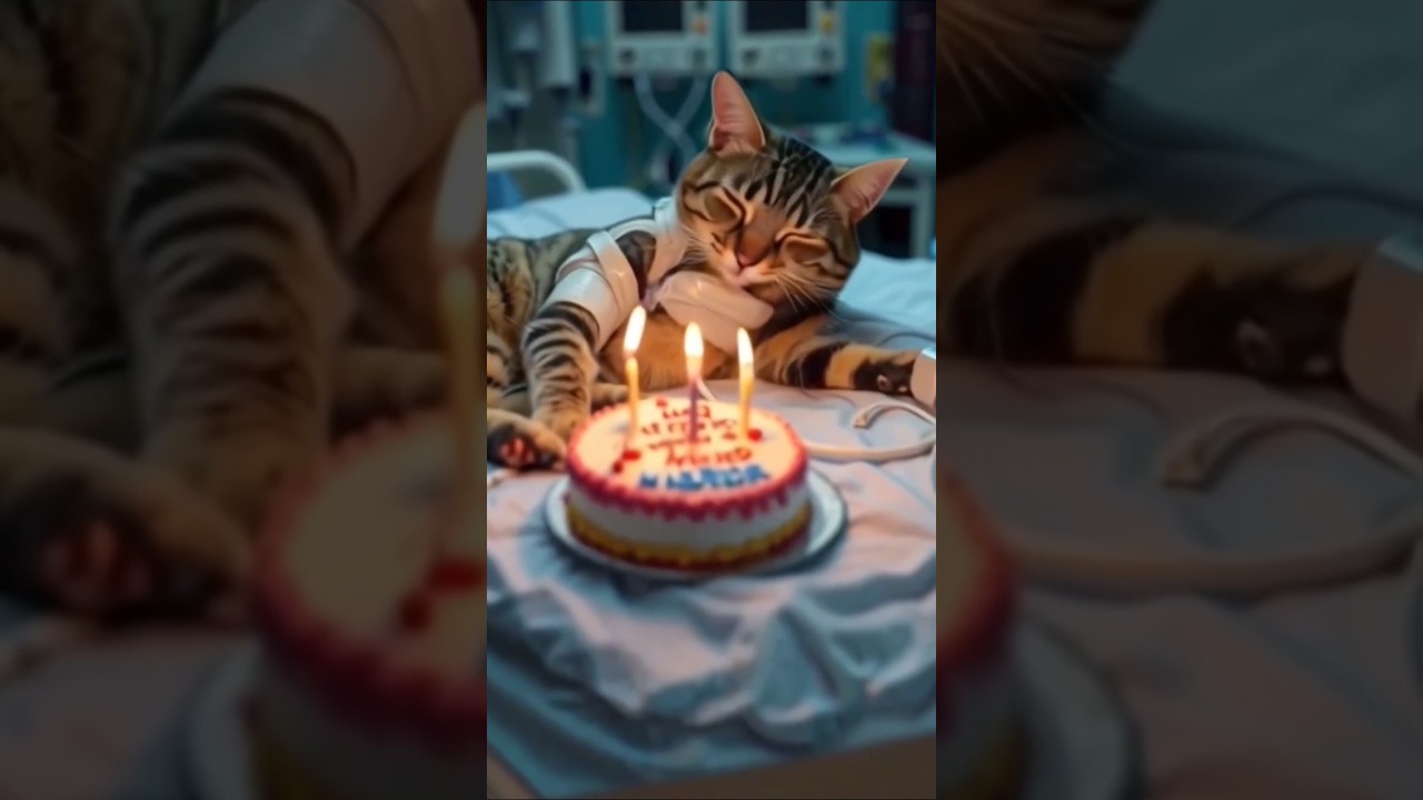 happy birthday and Gett well soon #cats #happybirthday #cute #cake