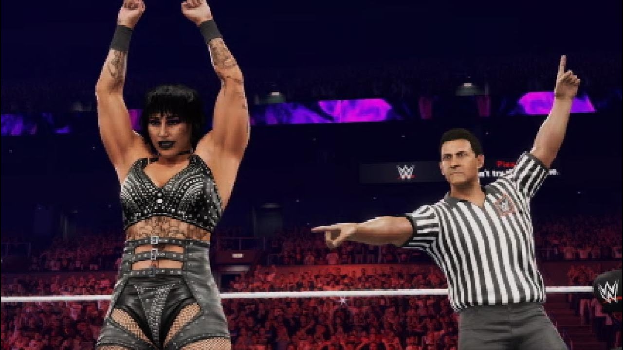 WWE 2K24 Universe Mode #37- Maxxxine Vs RHEA RIPLEY - YouTube