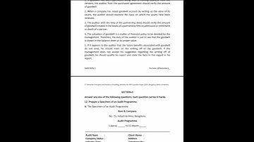 5th Sem Principles and Practice of Auditing Solutions Part-5 Question Paper 2024 | BNU |