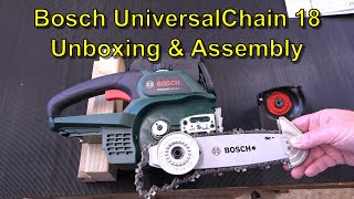 Bosch UniversalChain 18 Cordless Chainsaw Unboxing & Assembly. by Russell Platten 23,400 views 1 year ago 6 minutes, 18 seconds