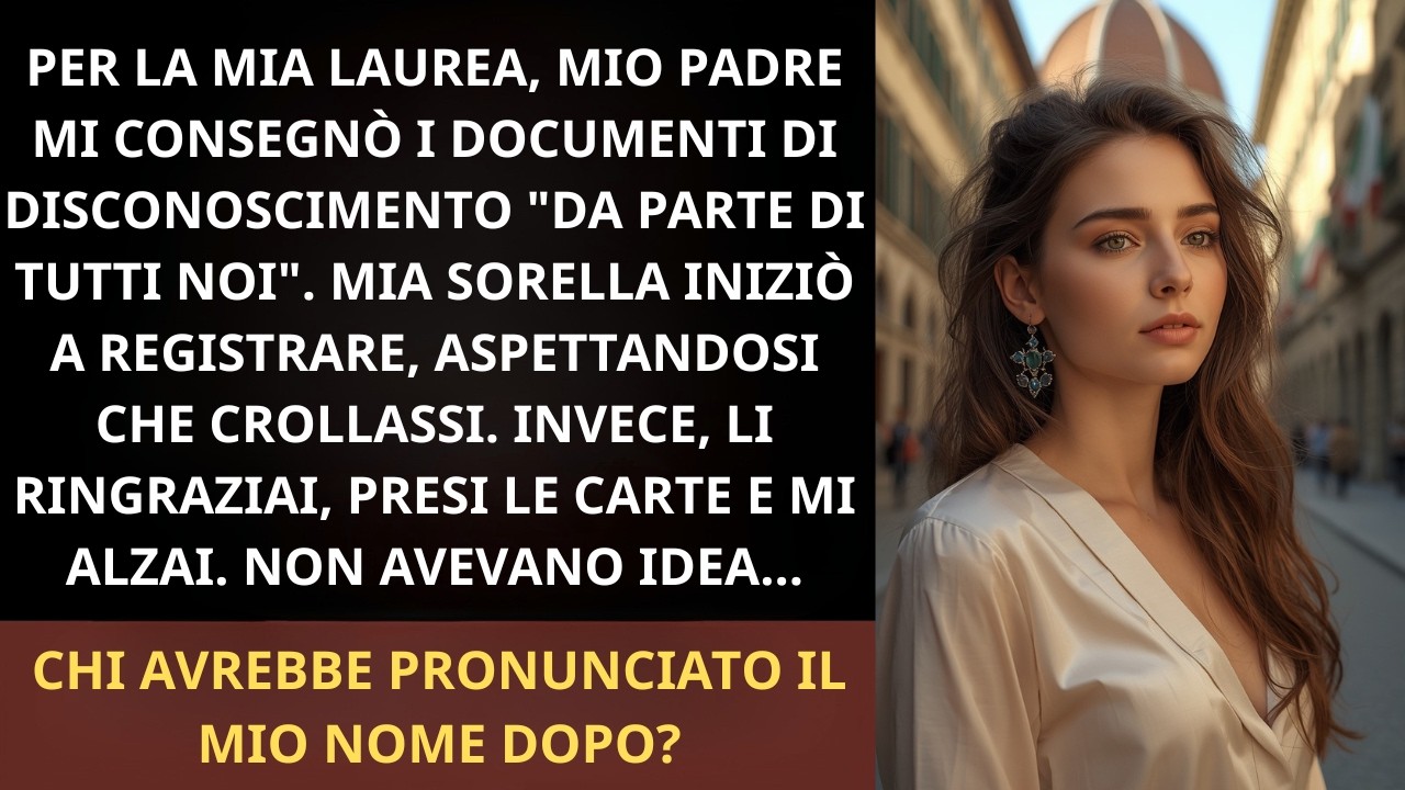 Il giorno della mia laurea alla Bocconi, mio padre mi ha messo in mano una busta con i documenti di disconoscimento davanti a tutti. “Non sei più mia figlia”, ha detto freddo. Mia madre è rimasta...