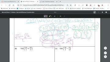 5.4 Notes: Trig Sum and Difference Formulas