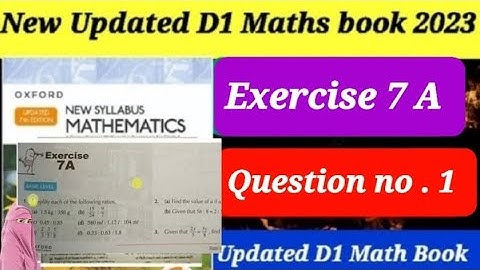 Exercise 7A question no 1 D1 maths new updated edition oxford new syllabus | chapter 7 | book 1 | D1