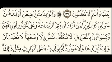 ربع(والوالدات يرضعن اولدهن)سورة البقرة مكتوبة بصوت الشيخ ياسر الدوسري / منوعات اسلامية