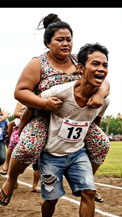Wife carrying race #part18 #abutai #funny #shortvideo #viral