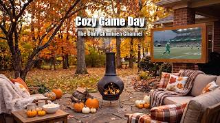 Cozy Fall Football Patio Ambience 🍂 Crackling Chiminea, Warm String Lights & Crisp Autumn Sounds screenshot 4