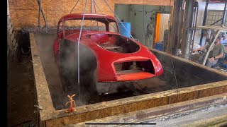 Chemical dipping a 1958 MGA Coupe