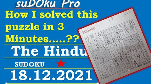 The Hindu Dec 18, 2021 - 1 Star - Step by Step Solution Clearly Explained