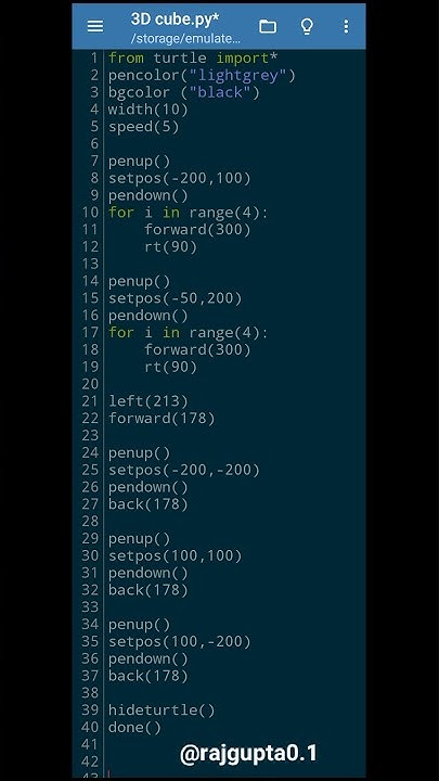 create a 3-D cube🟦 in python #python #computerlanguage #programming # ... image.