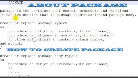 How to create package in PL/SQL[NEW]