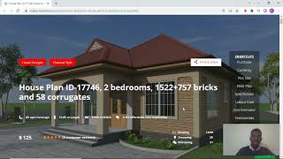 Ramani ya Nyumba ID-17746, vyumba 2, tofali 1522 757 na bati 58