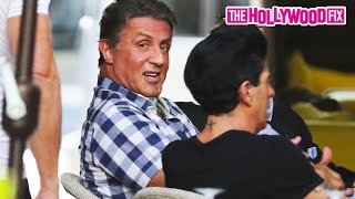 Sylvester Stallone Hangs Out With His Best Friends At His Favorite Restaurant Caffe Roma In B.H.