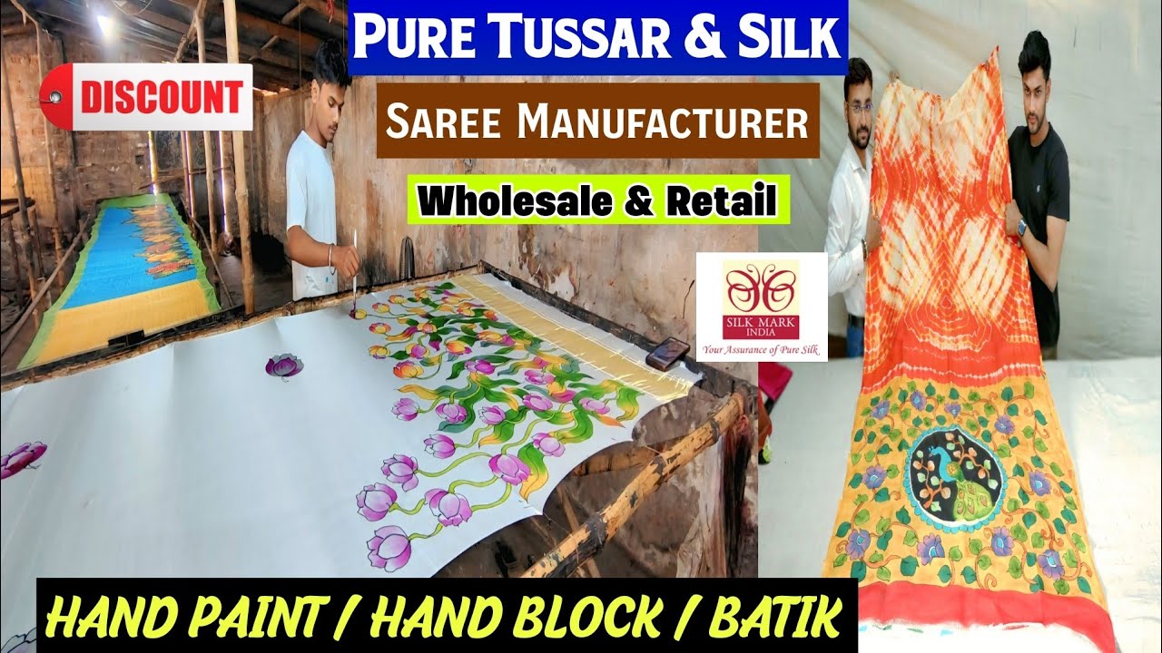 Hand Painted Pure Tussar & Pure Silk Sarees Manufacturer in Simlagarh, West Bengal