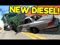 NEW DIESEL TRUCK MOD MAKES FOR AWESOME POLICE CHASES! - BeamNG Gameplay & Crashes - Cop Escape