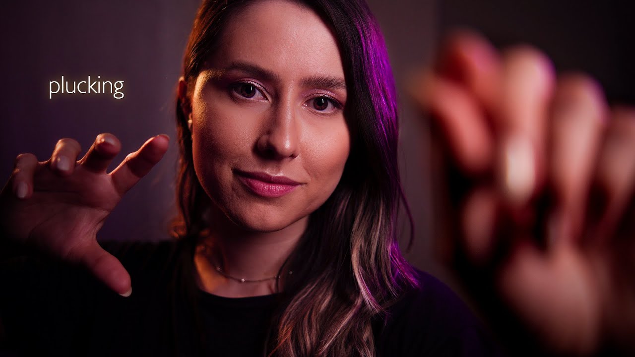 ASMR Fall asleep with gentle hand movements & mouth sounds 😴 plucking, jellyfish, spiral,...