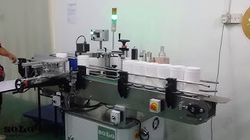Round Container Labelling Machine | Pneumatic Wrap Around | Solo Labeller Technology