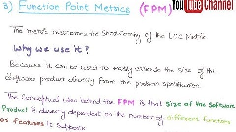 20- Function Point Metrics And Feature Point Metric In Project Size Estimation Metrics In SE