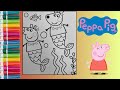 Coloring Peppa Pig and Kylie Kangaroo as Mermaids Challenge!